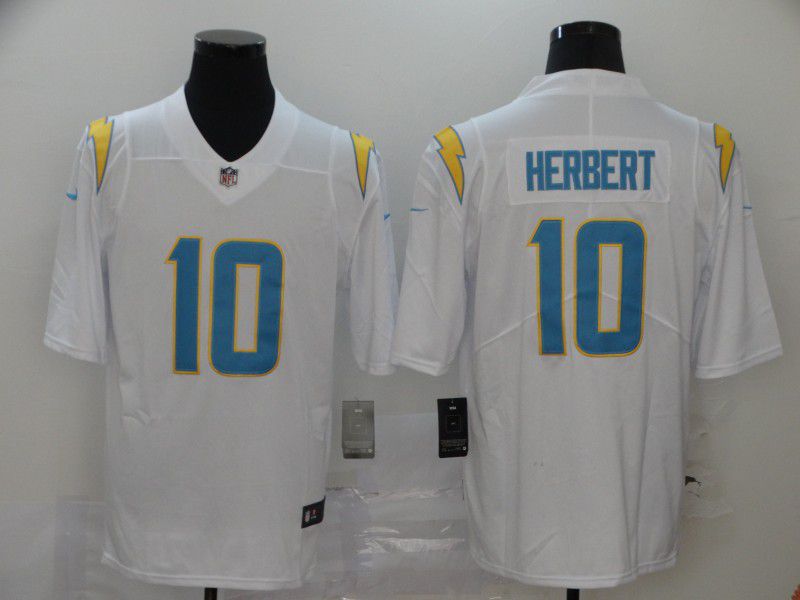 Men Los Angeles Chargers 10 Herbert White Nike Vapor Untouchable Stitched Limited NFL Jerseys